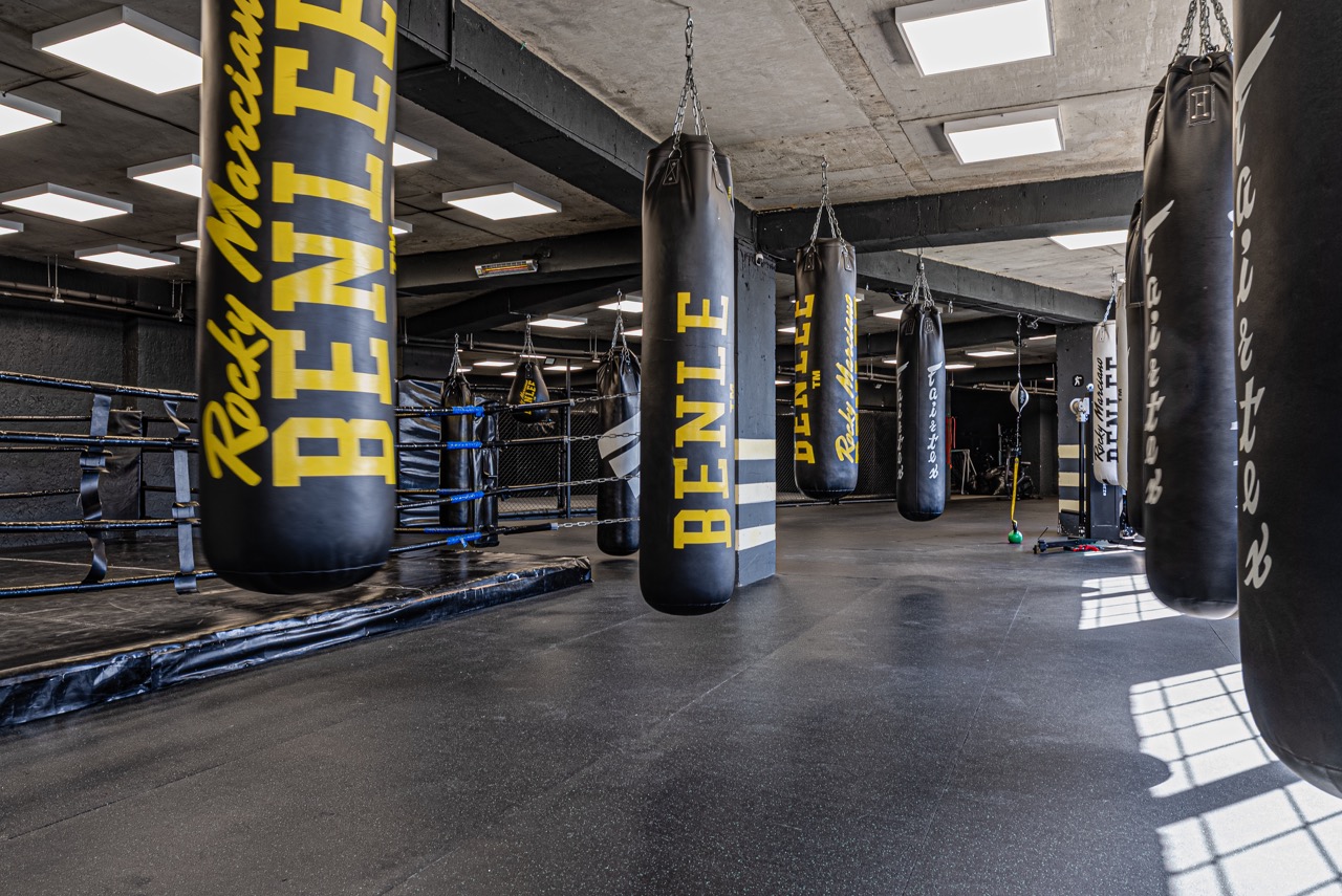 Open training area for mixed martial arts sessions