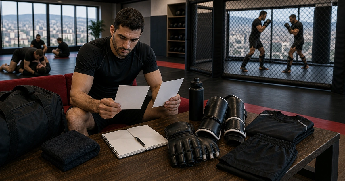 Cinematic MMA camp scene for MMA Camp Georgia Cost: Training Week vs Bed & Breakfast Packages in Tbilisi, Georgia
